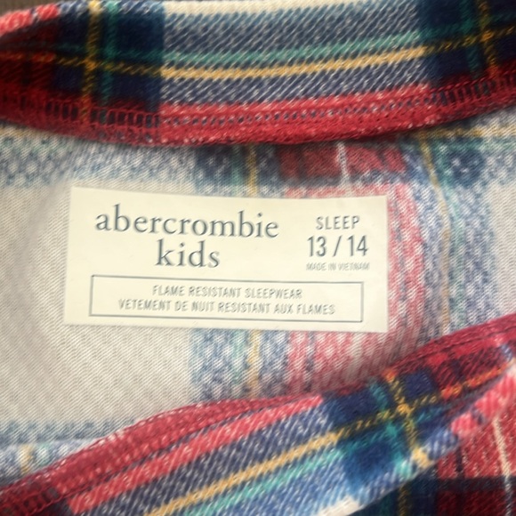 Abercrombie boys plaid Christmas PJs sleeps size 13/14 pants long sleeve - Picture 7 of 9